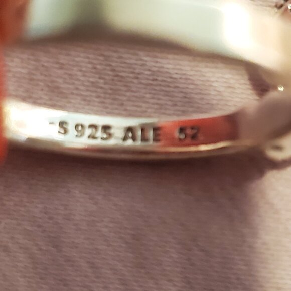 Pandora heart dangle charm ring size 6 silver - Picture 2 of 2